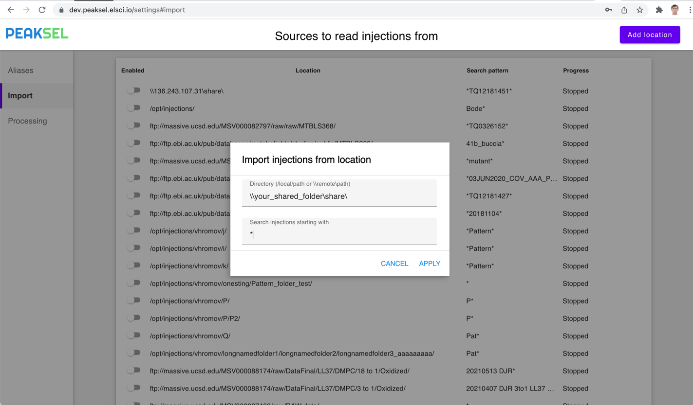 location and possibly the credentials to access the raw vendor files