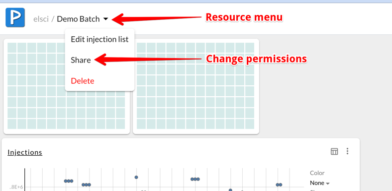 Change permissions from the resource page